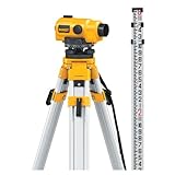 DEWALT DW096PK 26X Automatic Optical Level Kit with Tripod, Rod, and Carrying Case, Yellow
