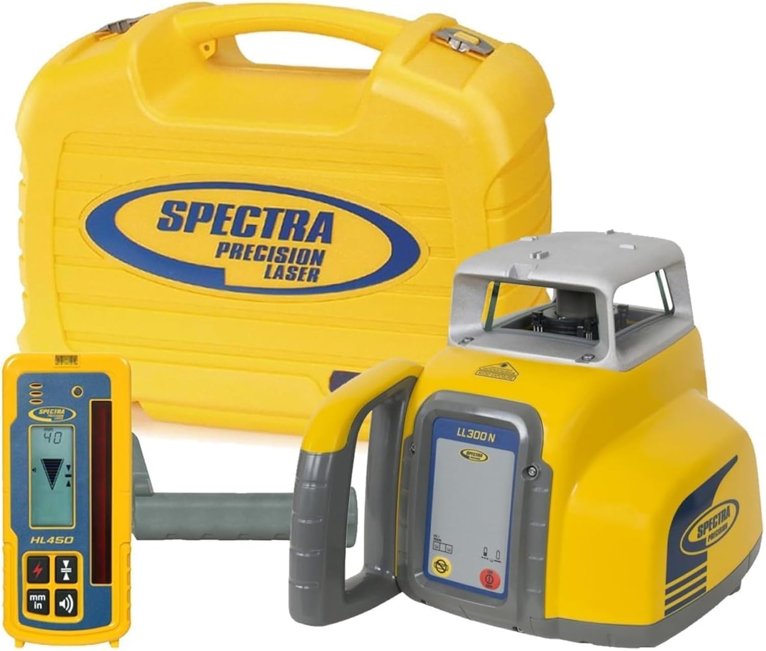 Spectra Precision LL300N Self-Leveling Rotary Laser with HL450 Professional - Receiver, Small Case — Rugged IP66 Job-Site Performance